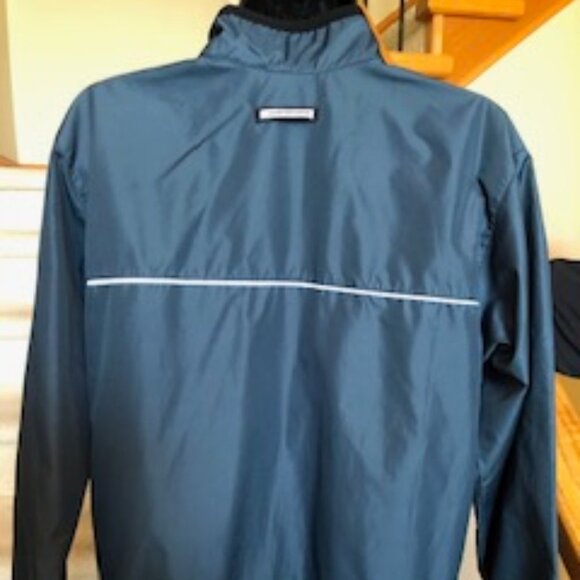 Nike Running Vintage Athletic 1/2 Zip Windbreaker Jacket Teal Green + Grey Sz M - Picture 3 of 5